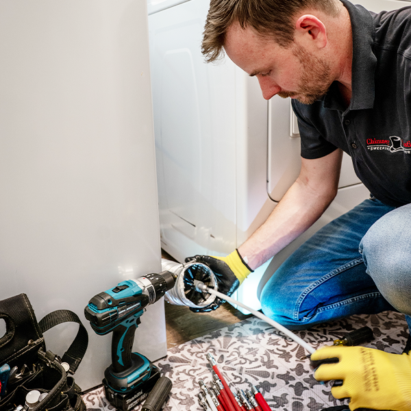 Dryer vent cleaning technician